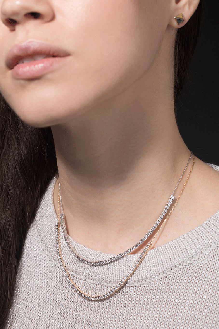 14KT Rose Gold Diamond Double Smile Necklace - Necklaces - Shop by Style  (ships in 4-6 weeks) - SHOP